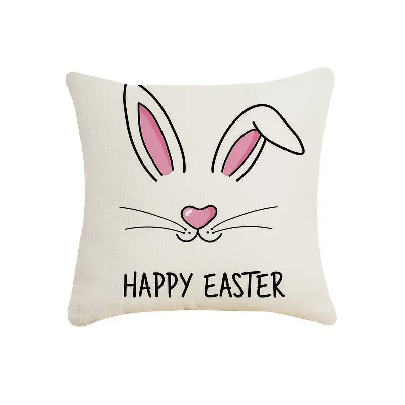 4pcs Fundas Decorativas de Almohada con Diseño de Conejo de Pascua, 17.7"