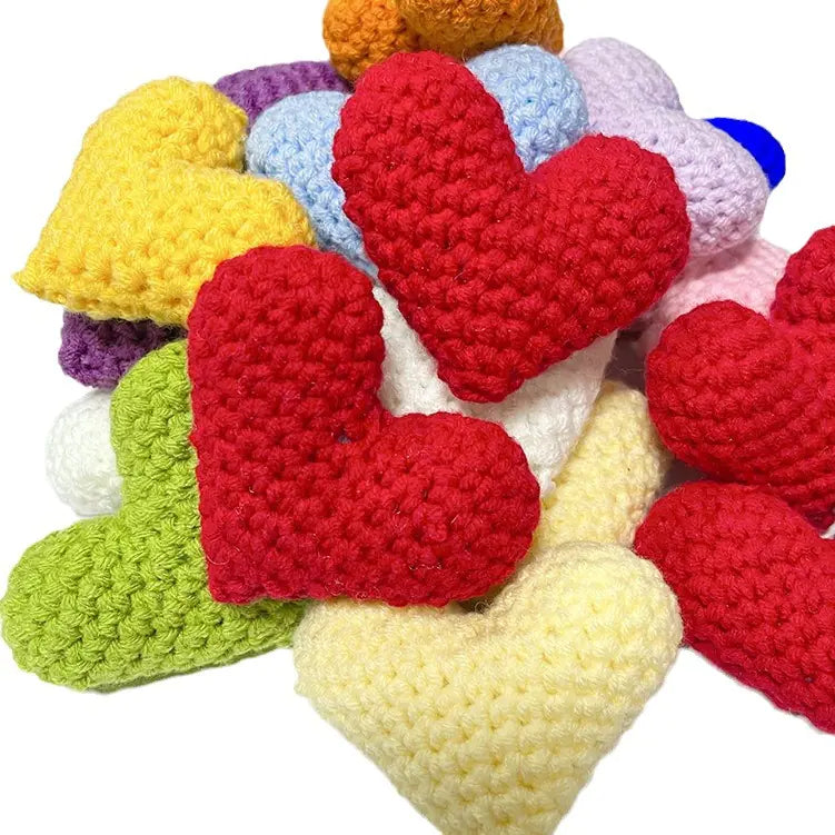Accesorios y Materiales de Tela de Corazón de Crochet Hechos a Mano