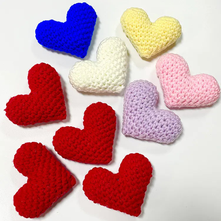 Accesorios y Materiales de Tela de Corazón de Crochet Hechos a Mano
