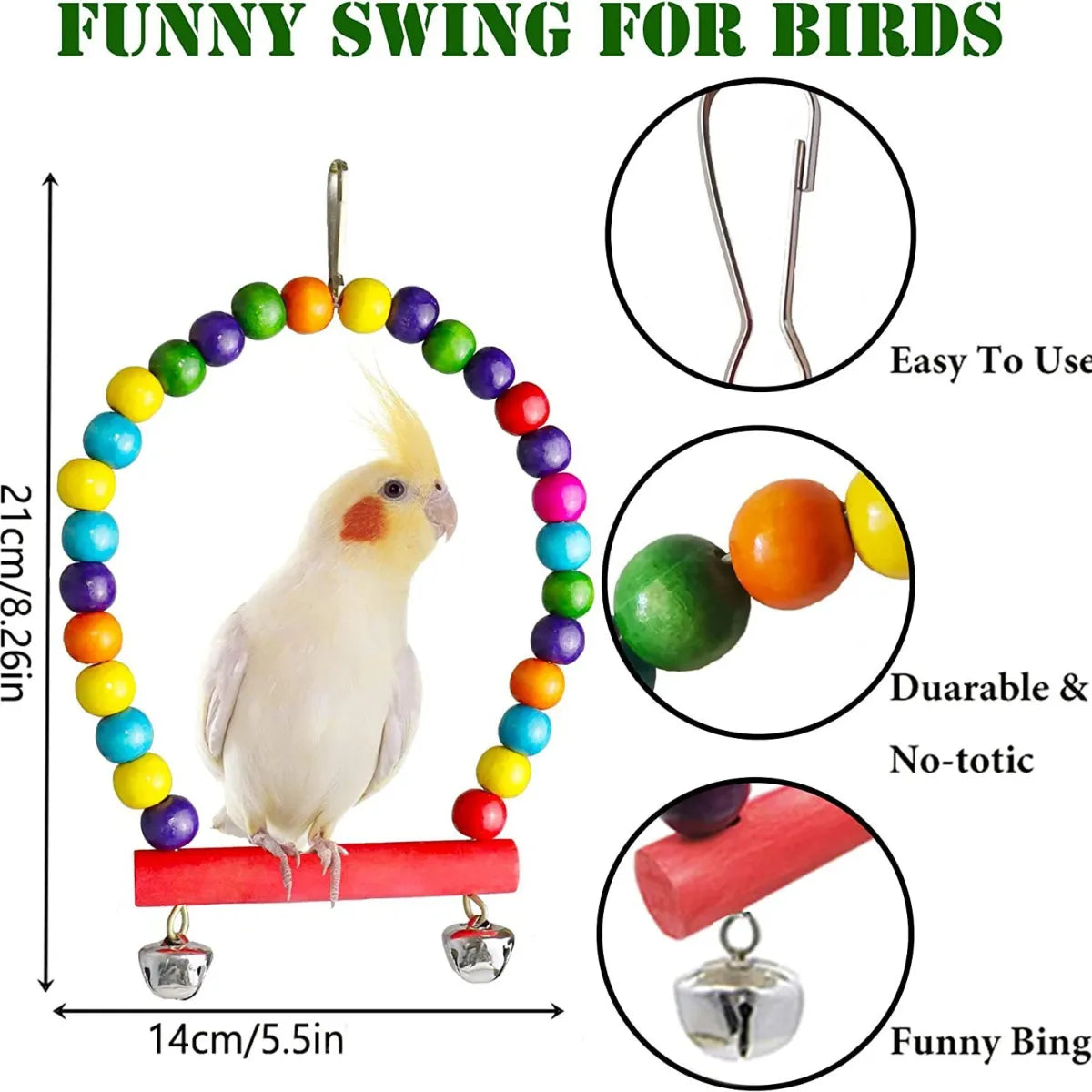 7PCs Juguetes para Loro, Accesorios para Jaula de Aves