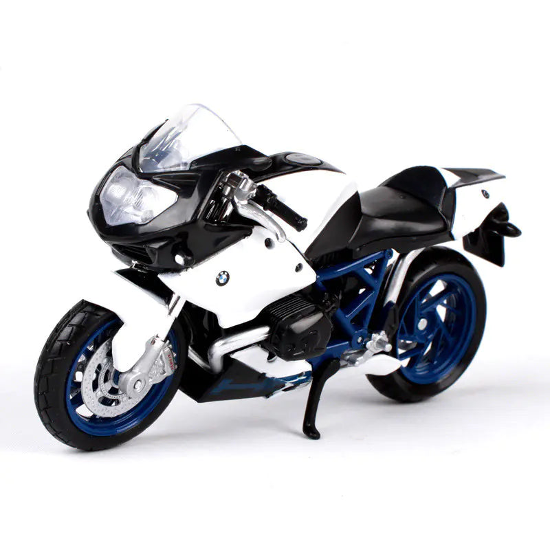 Miniatura de motociclo BMW R 1200GS em liga metálica, escala 1:18.