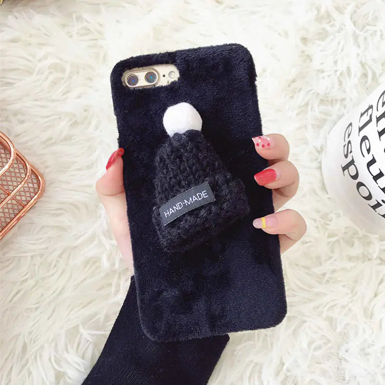 Sombrero de Peluche, Funda de Teléfono, Gorro de Navidad