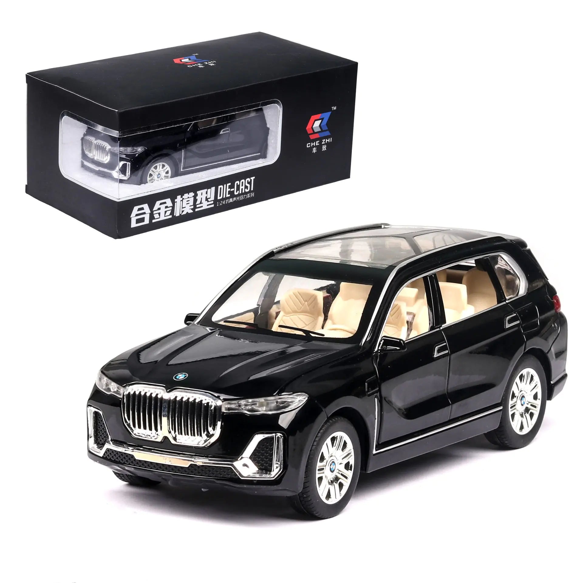 1:24 Metal BMW X7 Off-Road Car Model with Sound