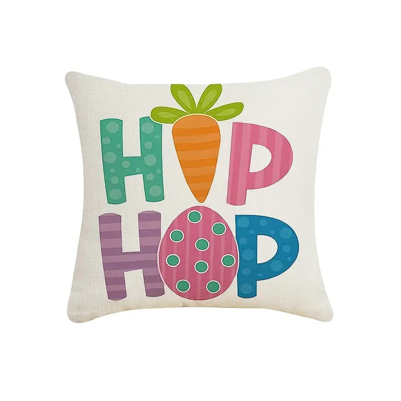 4pcs Fundas Decorativas de Almohada con Diseño de Conejo de Pascua, 17.7"