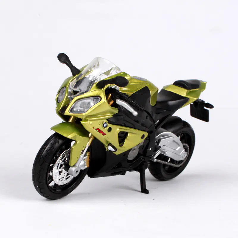 Miniatura de motociclo BMW R 1200GS em liga metálica, escala 1:18.