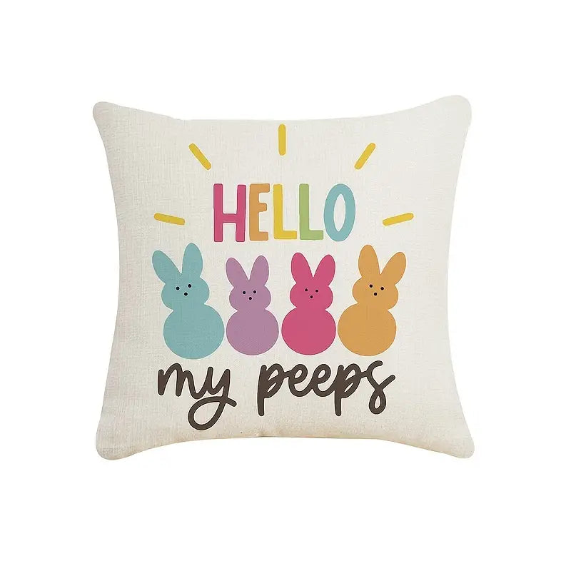 4pcs Fundas Decorativas de Almohada con Diseño de Conejo de Pascua, 17.7"